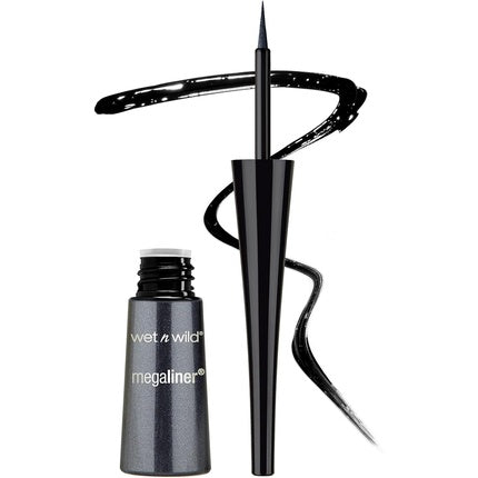 Eyeliner lichid, Wet n Wild MegaLiner, aplicator flexibil negru