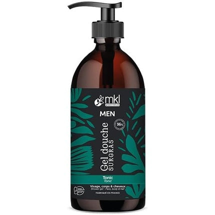 Gel de duș tonic pentru bărbați Mkl Green Nature, 1L, Ambalaj cu pompă