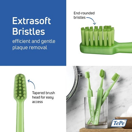 Periuță de dinți, TePe, Compact Soft, culori asortate