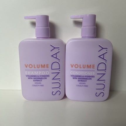 Șampon și Condiționar Volum, S.U.N.D.A.Y, Duo Extract de Pepene Verde, Culoare Lavandă