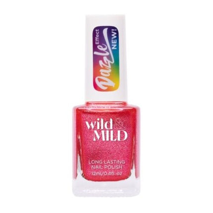 Lac de unghii Wild & Mild, Dazzle Effect Wicked Love, roz sclipitor, 12ml