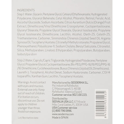 Ser anti-îmbătrânire, Sesderma, Ferulac, 60g, antioxidant, sistem 2 pași