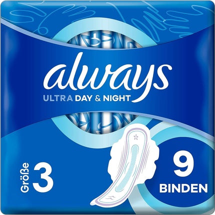 Așternuturi Sanitare cu Aripioare Always Ultra Night, Ambalaj 9 buc