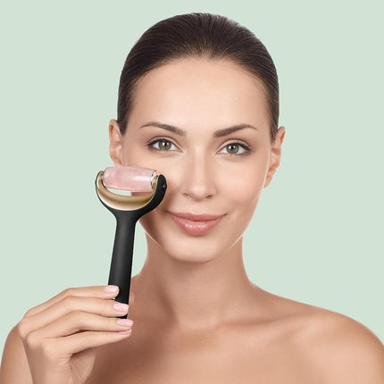Aparat microneedling, Geske, 9 in 1, cu cuarț roz