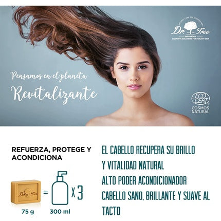 Șampon solid 2-în-1, Dr. Tree, revitalizant, 75g