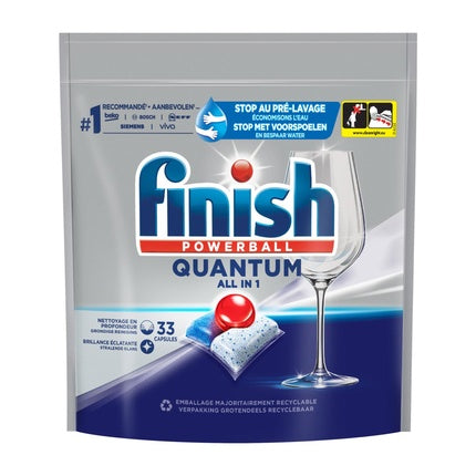 Tablete vase Finish Quantum All In One, 33 bucăți