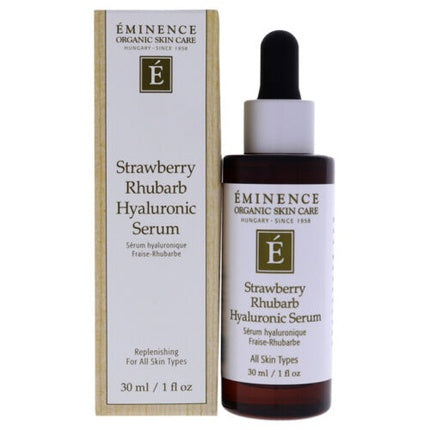 Serum Facial Eminence Strawberry Rhubarb Hyaluronic, 30 ml, ambalaj sticlă cu picurator