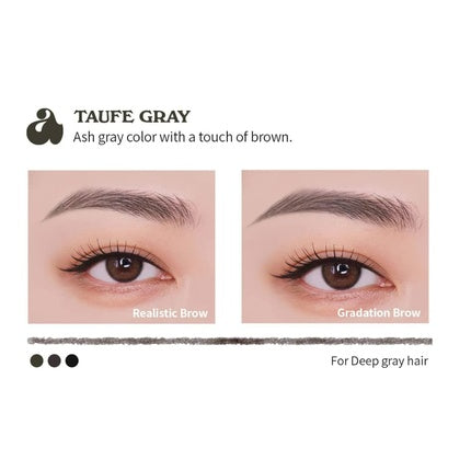 Creion de sprâncene Unleashia Shaper Defining Eyebrow Fixer & Pencil, culoare taupe gray