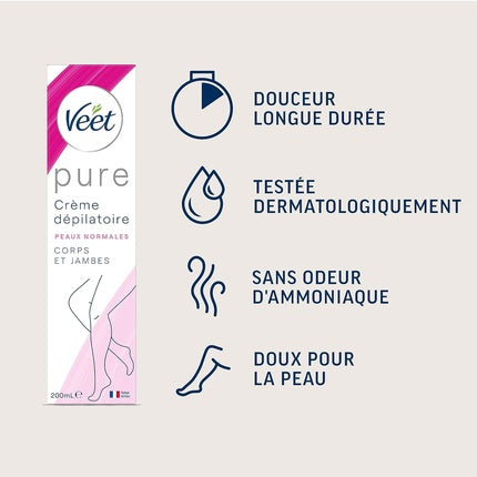 Cremă depilatoare, Veet, Minima, roz, 200 ml