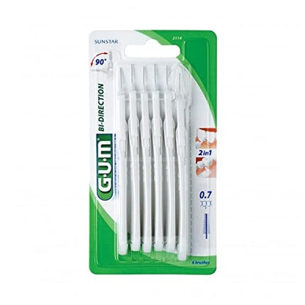 Periuțe Interdentare, Gum, Bi-Direction 2114, Alb