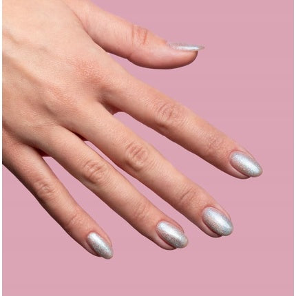 Lac Gel Semilac UV Polish Hybrid 485 The Nice One, Alb-Verde Deschis cu Luciu Metalizat
