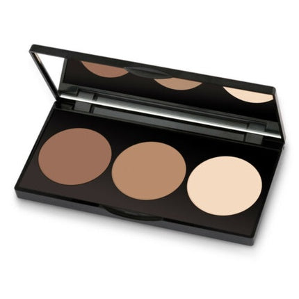 Pudră Conturare Golden Rose, Bronze Highlight Contouring Palette, cutie neagră, 3 culori