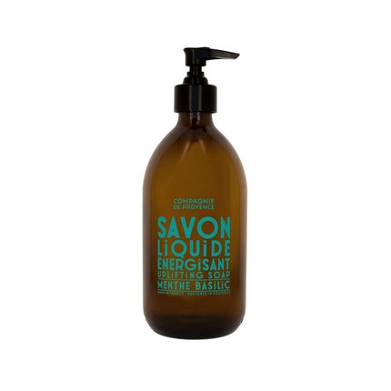 Săpun lichid, Compagnie De Provence, Mint Basil, 495ml, sticlă maro, pompă neagră