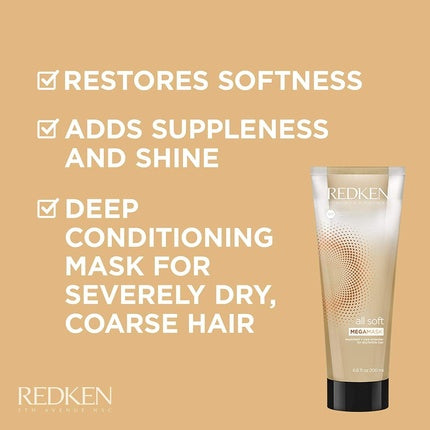 Masca păr, Redken, All Soft, 200 ml, crem