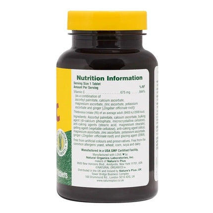 Tablete Nature's Plus Esterified Vitamin C cu acid ascorbic esterificat, 90 buc