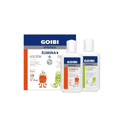 Kit Anti-pediculoză Goibi, Șampon și Loțiune Antiparazitară 250ml, alb/oranj