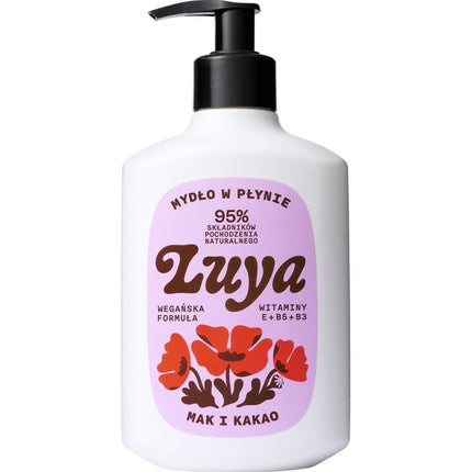Săpun lichid pentru mâini Luya Poppy & Cocoa 400ml, Alb cu Pompă Neagră