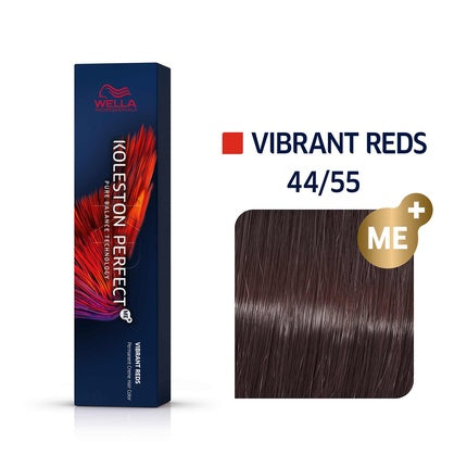 Vopsea de păr permanentă Wella Professionals Koleston Perfect ME+, 44/55, maro mediu mahon intens, 60 ml