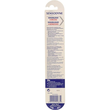 Periuță de dinți, Sensodyne, Soft, alb-roșu