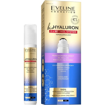 Gel roll-on, Eveline Cosmetics, 3x Retinol, 15ml
