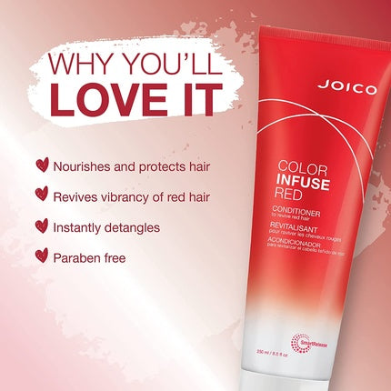 Condiționar Joico Color Infuse Red, 250ml, pentru păr roșcat