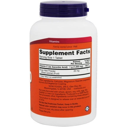 Tablete C-1000 cu Trandafir Sălbatic, NOW Foods, 250 buc, Antioxidant