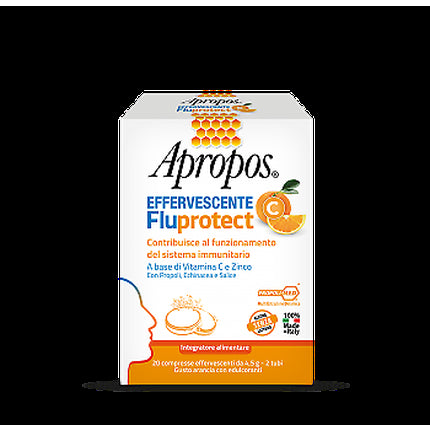 Comprese efervescente Desa Pharma Apropos Fluprotect cu Vitamina C și Zinc, Aromă de Portocală