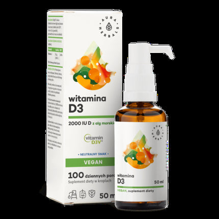 Ser Vitamin D3, Aura Herbals, Vegan, 2000IU, 50ml