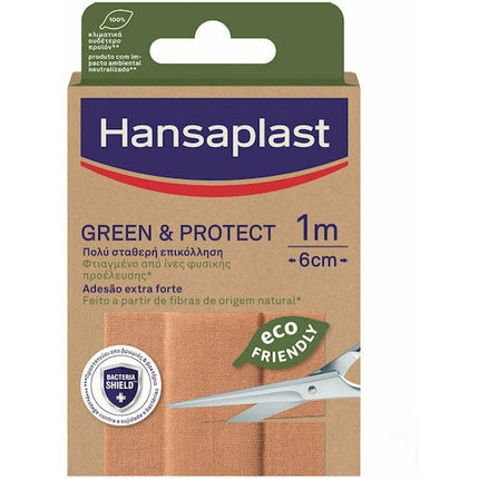 Bandă adezivă medicală Hansaplast Green & Protect, 100x6 cm
