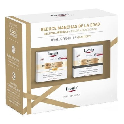 Eucerin Hyaluron-Filler Elasticity SPF30 Crema de Zi & Noapte, Set Piele Matură, Alb/Gri