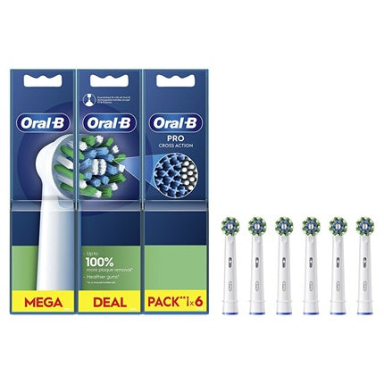 Oral-B Cross Action White, Set capete periuță electrică, 6 buc, alb