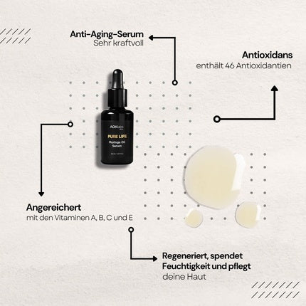 Serum Facial Anti-îmbătrânire Aok Labs cu Ulei de Moringa, 90g