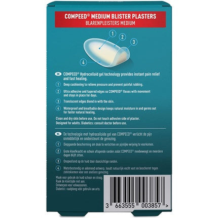 Compeed Blister Plaster Medium, 12 bucăți, protecție blistere