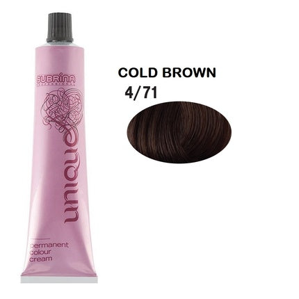 Subrina Professional Unique Permanent Hair Dye, 471 Medium Chestnut Ash Brown, 100 Ml