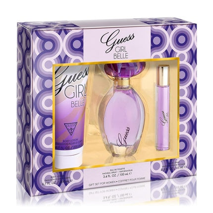 Set Cadou Parfum GUESS Girl Belle, 3.4 Oz Spray + 0.5 Oz Travel Spray + Loțiune Corp 6.7 Oz