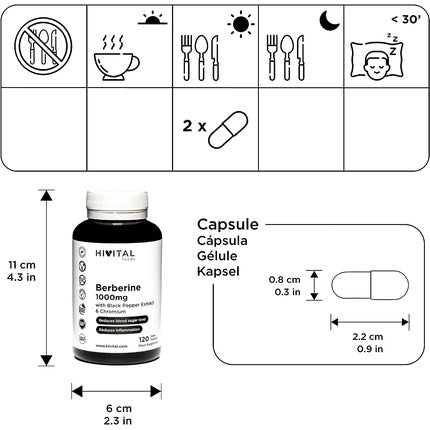 Supliment, Hivital Foods, Berberina 1000mg, 120 capsule vegane