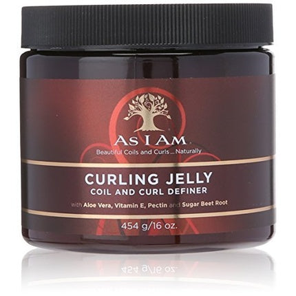 Gel de păr pentru definirea buclelor, As I Am Curling Jelly, 16 Ounce (453g), ambalaj maro închis