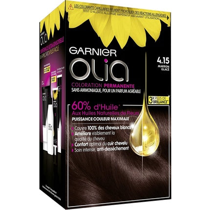 Garnier Olia 4.15 Maro Castaniu, Colorant Permanent cu Uleiuri, fără Ammoniac, 260 g