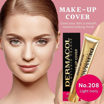 Fond de ten lichid mat, Dermacol, SPF 30, nuanta 208