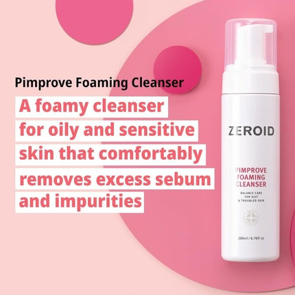 Zeroid Pimprove Foaming Cleanser, Spumă de curățare echilibrantă pentru pielea grasă