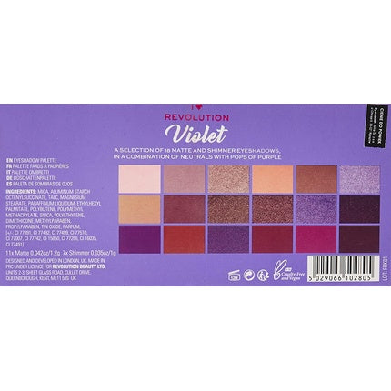 Paletă Farduri, Makeup Revolution, Violet Chocolate, multicolor