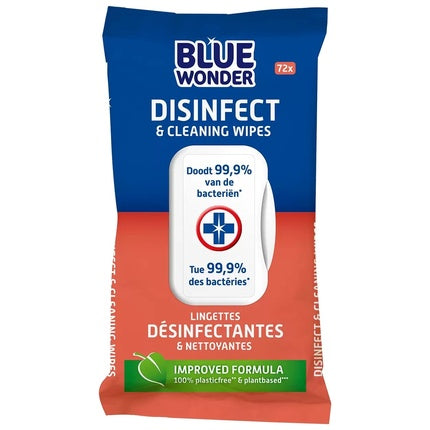 Lingete dezinfectante Blue Wonder, 72 buc, albastru-portocaliu