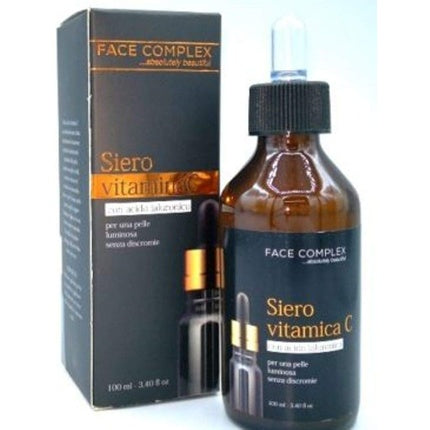 Ser cu Vitamina C și Acid Hialuronic, Face Complex, 100ml, Sticlă Maro cu Pipetă