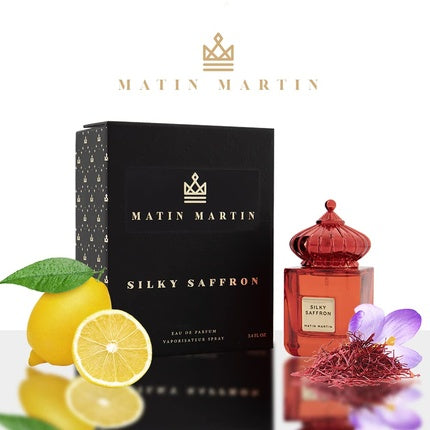 Parfum unisex, Matin Martin, Silky Saffron, arome lemn de șofran și citrice