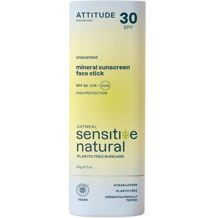 Cremă solară stick, Attitude, piele sensibilă, SPF 30, 20g