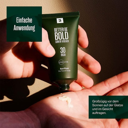 Fluid solar matifiant SPF 30 pentru cap chel și față - Better Be Bold, 54g