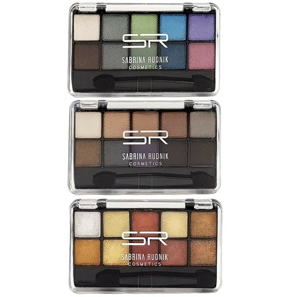 Set Farduri Pleoape Sabrina, 10 culori, Smokey Eyes, ambalaj negru