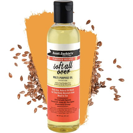 Ulei multi-pentru toate părțile corpului, Aunt Jackie's, Flaxseed Soft All Over Multi-Purpose Oil, 237ml