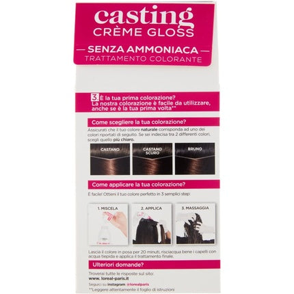 Vopsea de par, L'Oréal, Casting Creme Gloss, Negru Ciocolatiu 323
