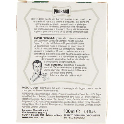 Balsam Aftershave, Proraso, White, ten sensibil, 100ml